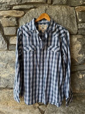 Western Aloha pearl snap button down